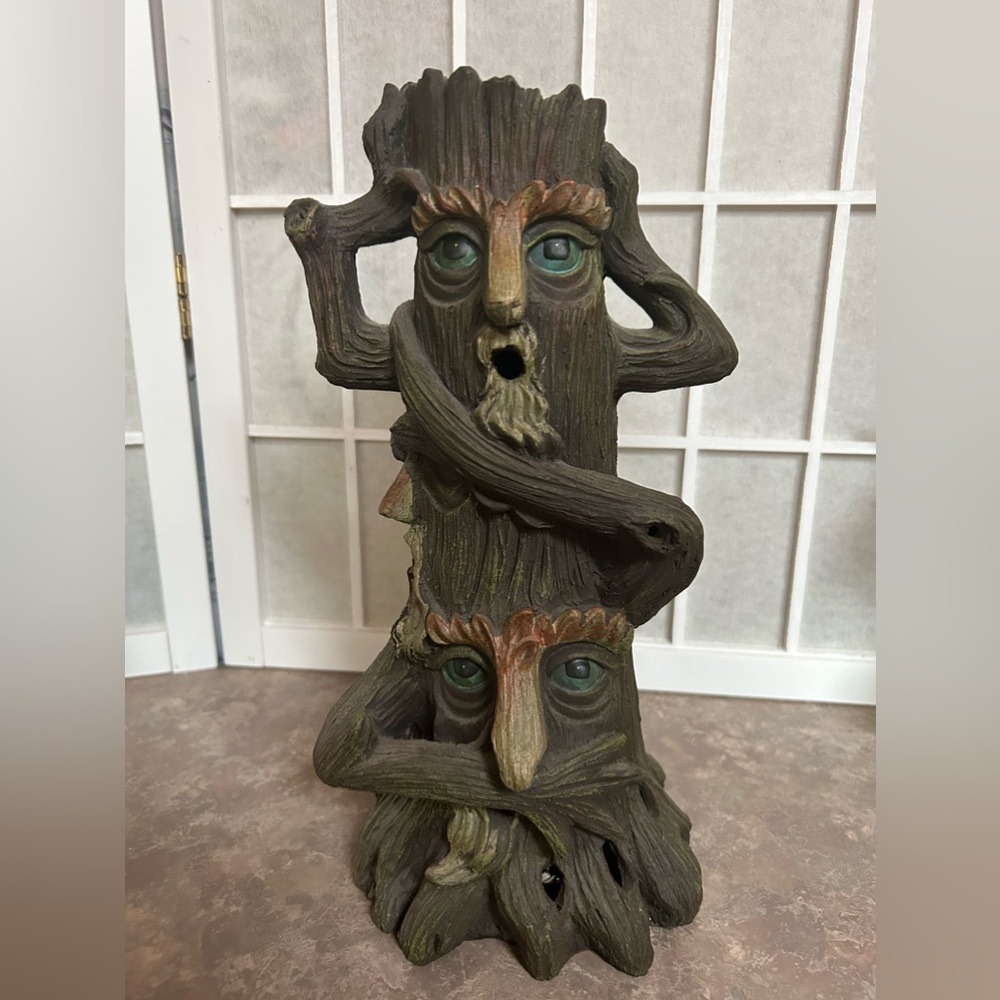 Hear No Evil See No Evil Speak No Evil Tree Cone Incense Burner - Picture 3 of 11